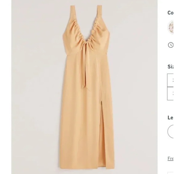 Abercrombie & Fitch Dresses & Skirts - NWT A&F plunged neck slip midi dress size Medium petite in orange